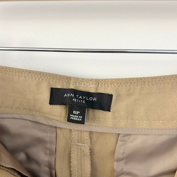 Ann Taylor The Belted Cropped Palazzo Wide Leg Pant in Toasted Nutmeg 6 Petite - Picture 9 of 11